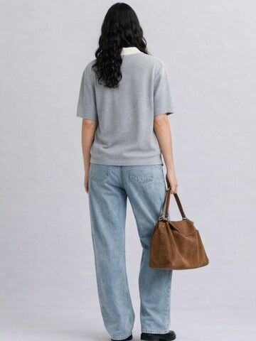 Mansour - Camiseta 'Jacquard Knitted Polo Grey' en gris