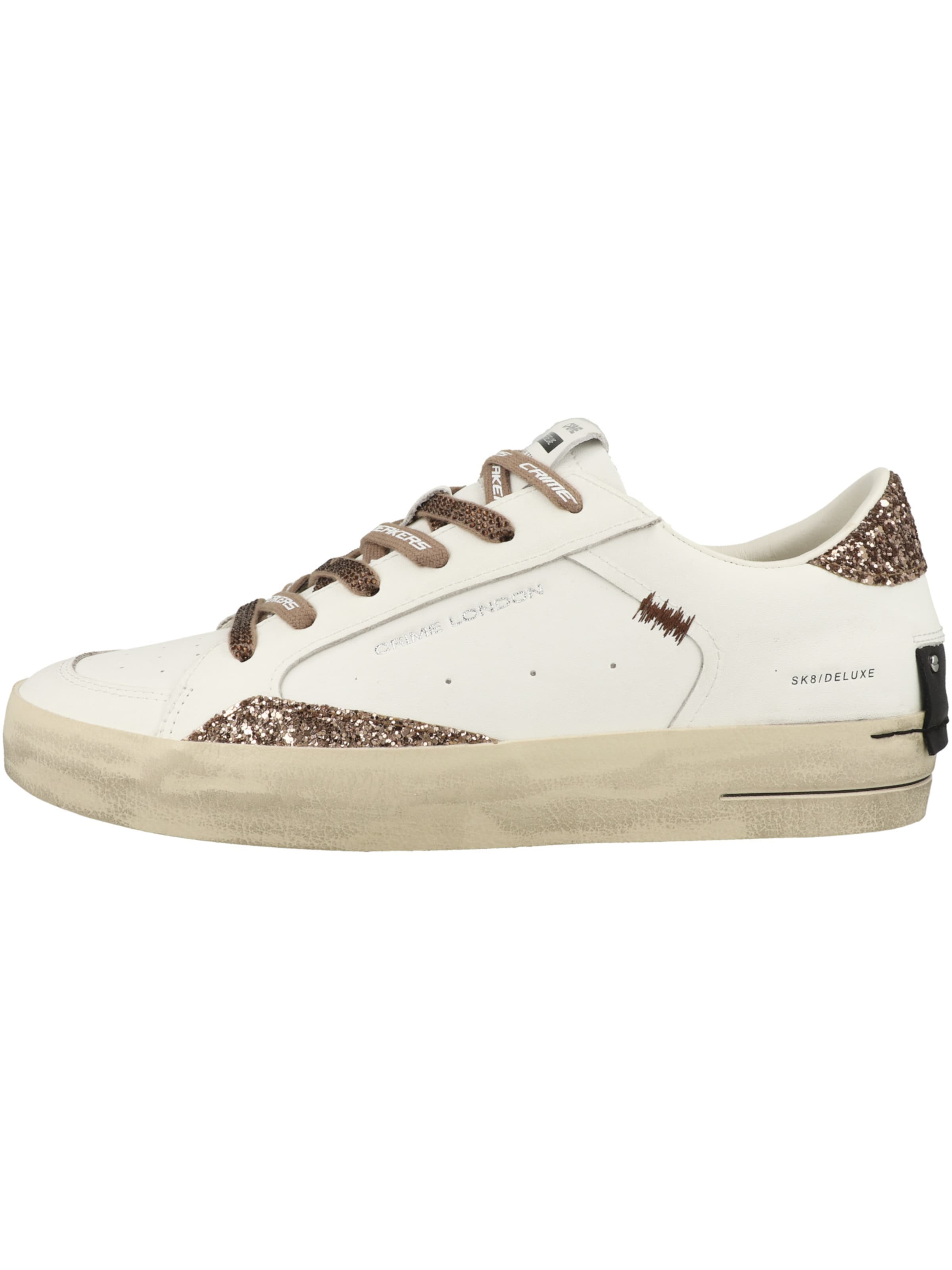 Crime London Platform trainers ' SK8 DELUXE ' in White: front