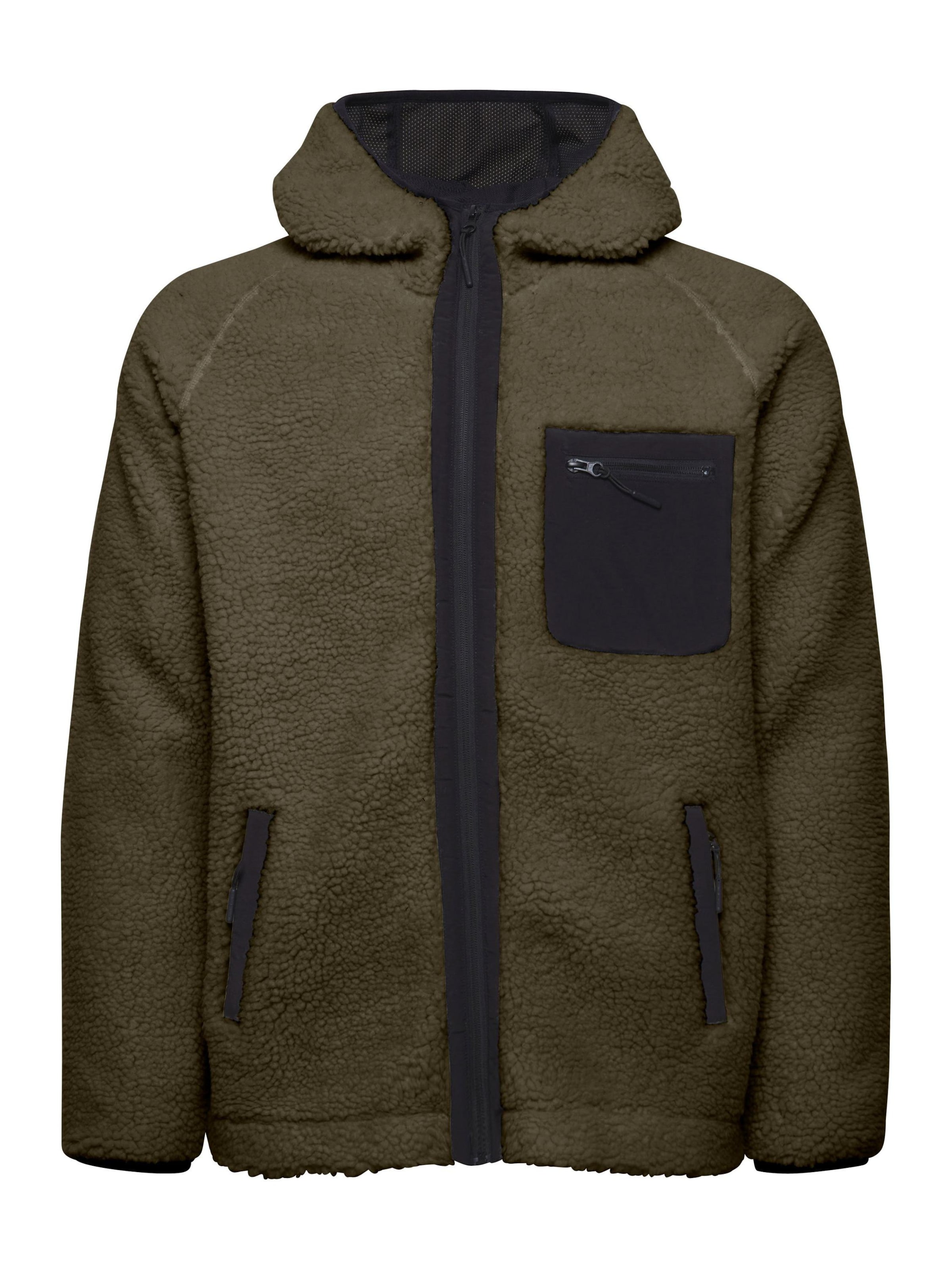 INDICODE JEANS Fleecejacke 'Trod' in Grün: Vorderseite