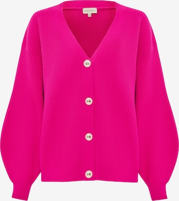 CESARE GASPARI Knit Cardigan in Pink: front