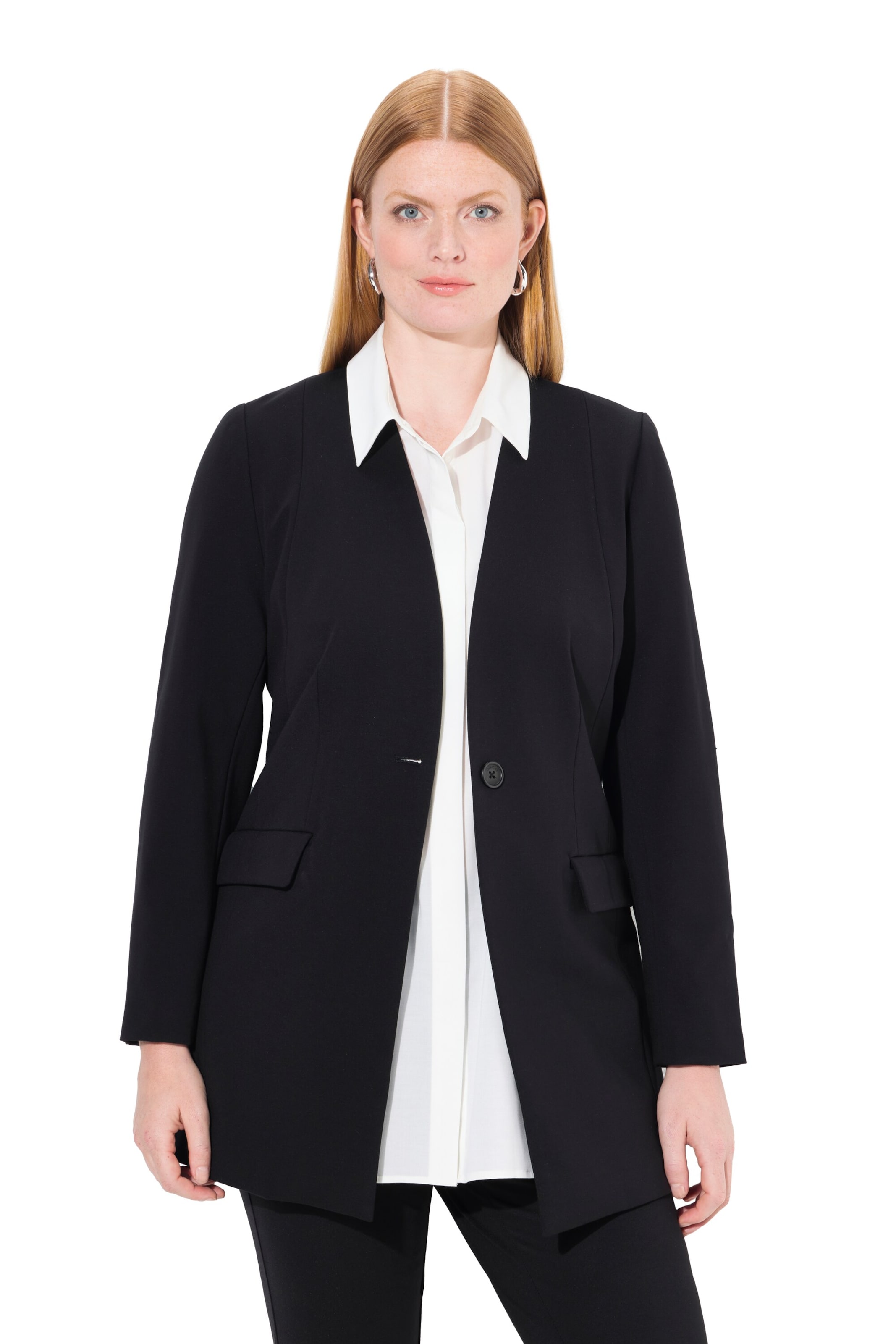 Ulla Popken Blazer in Schwarz: Vorderseite