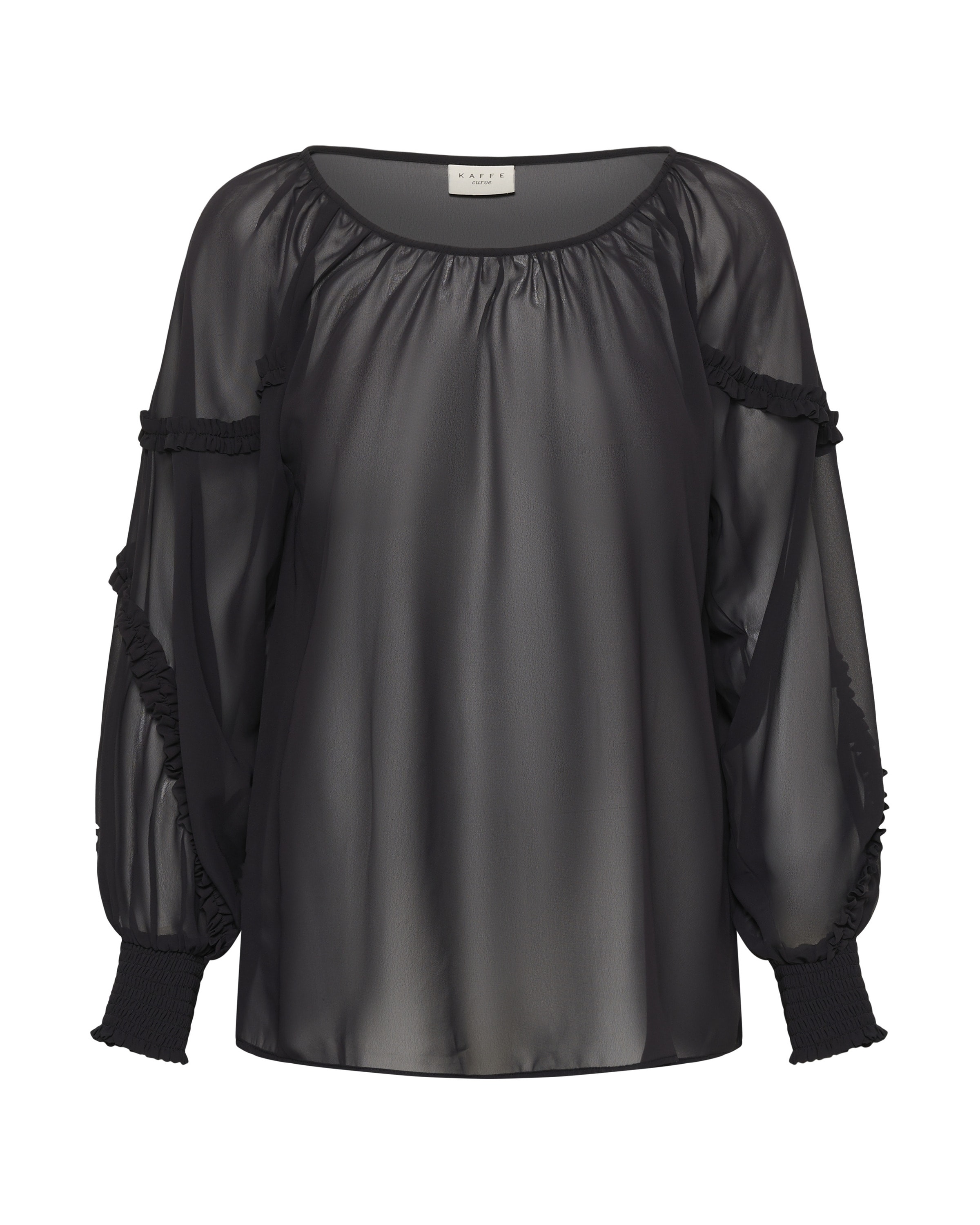 KAFFE CURVE Blouse in Black: front