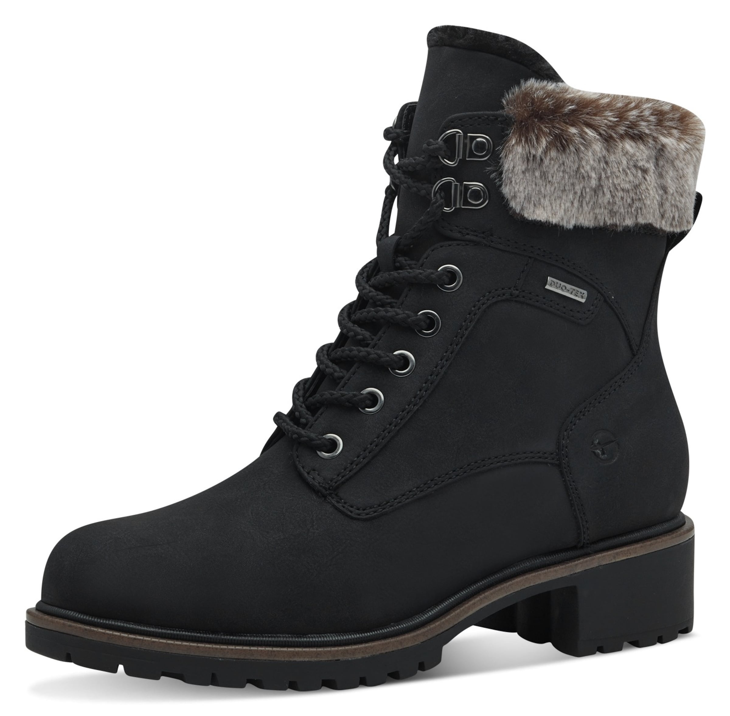 Tamaris Lace-up boot in Black: front