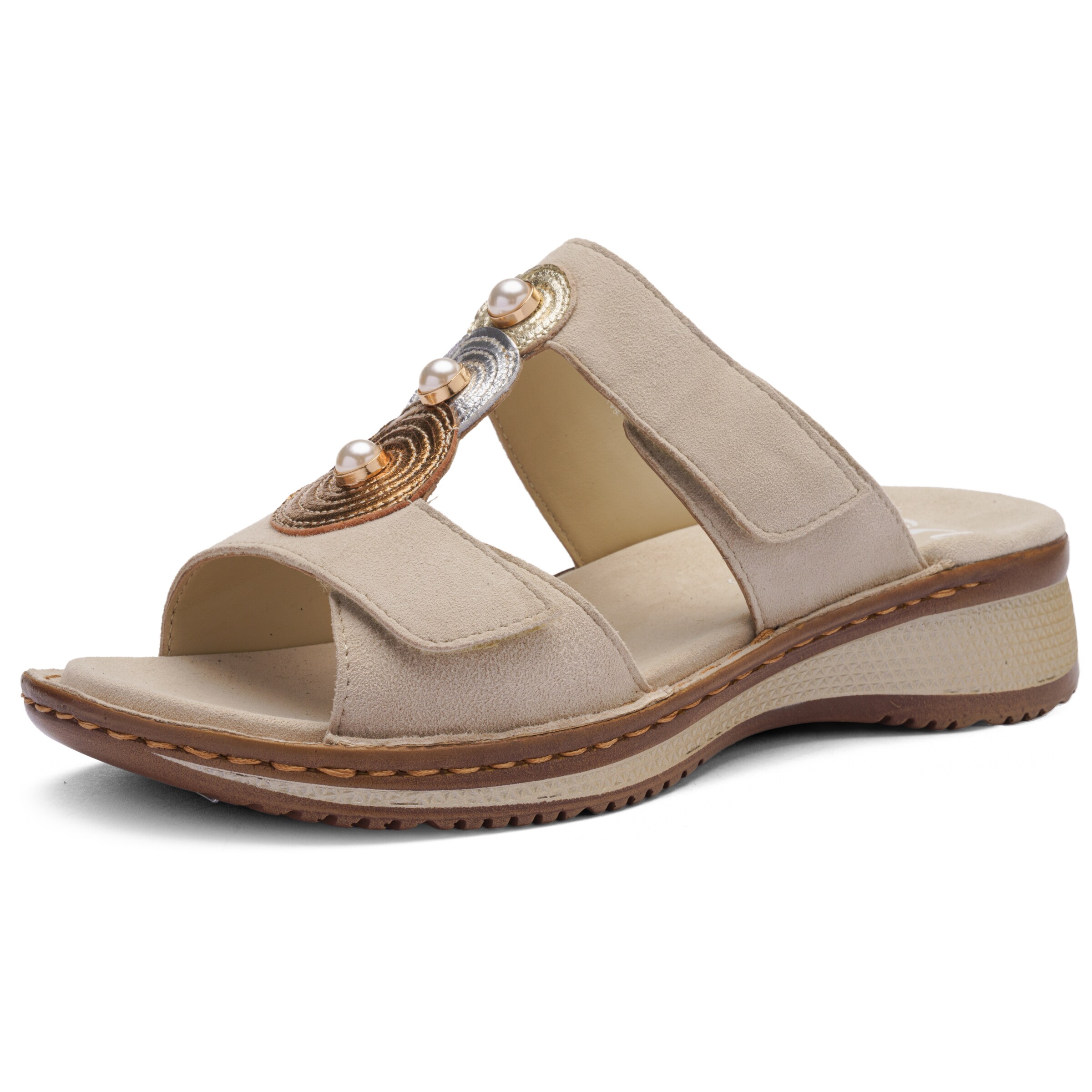 ARA Mules in Beige: front