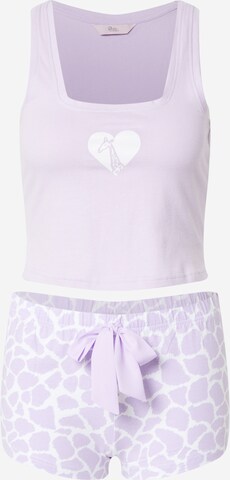 Boux Avenue Short Pajama Set 'GIRAFFE' in Purple: front