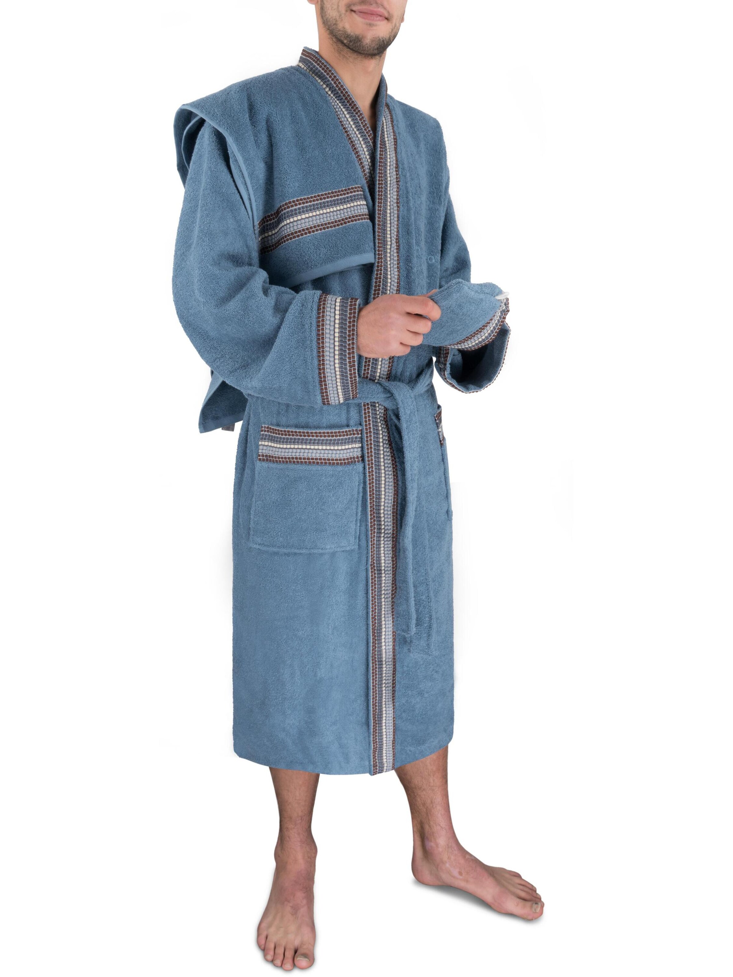 Peignoir long normani en bleu