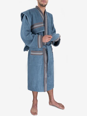 normani Long Bathrobe in Blue