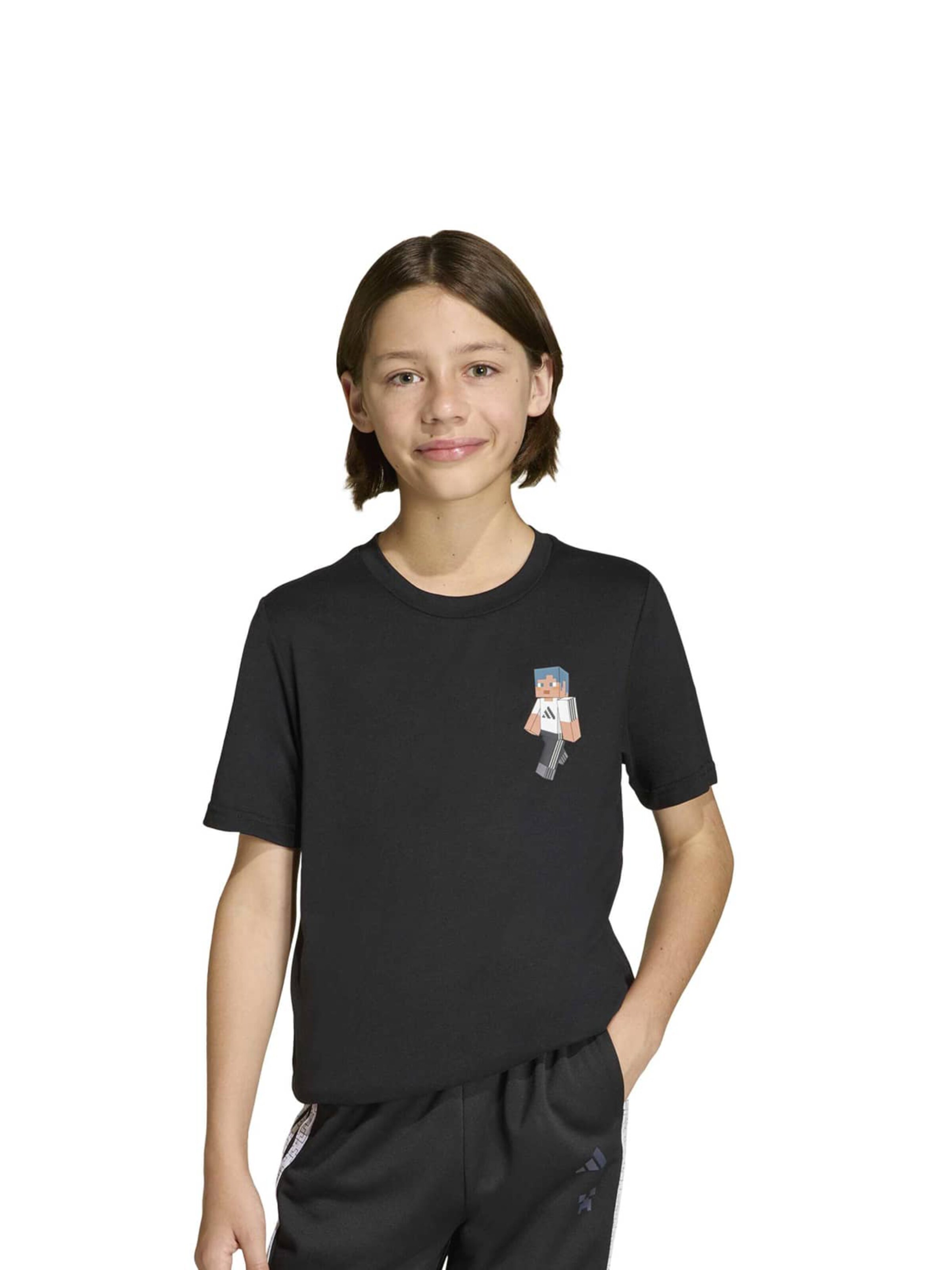 T-Shirt fonctionnel 'Minecraft' ADIDAS SPORTSWEAR en noir : devant