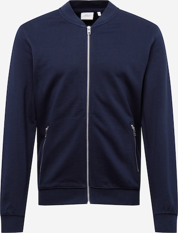 s.Oliver Zip-Up Hoodie in Blue: front