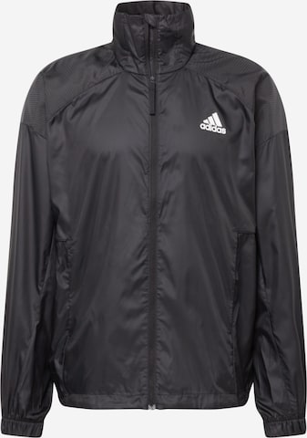 ADIDAS SPORTSWEARSportska jakna 'TRAVEER' - crna boja: prednji dio