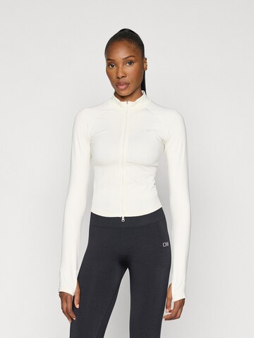 Bluză cu fermoar sport 'Sculpt' de la ICANIWILL pe alb: față