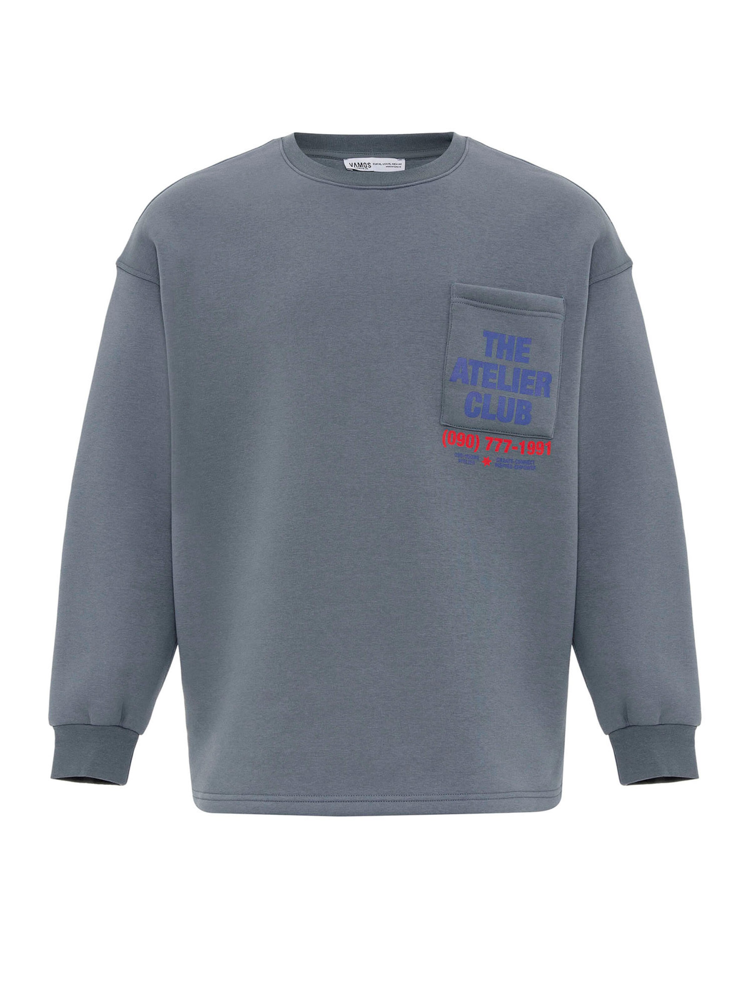 VAMOS CLO Μπλούζα φούτερ σε γκρι: μπροστά