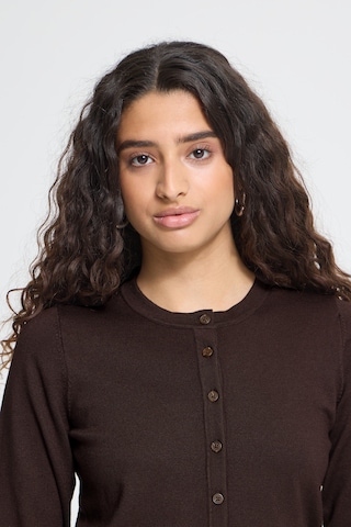 ICHI Knit cardigan 'IHLULS' in Brown