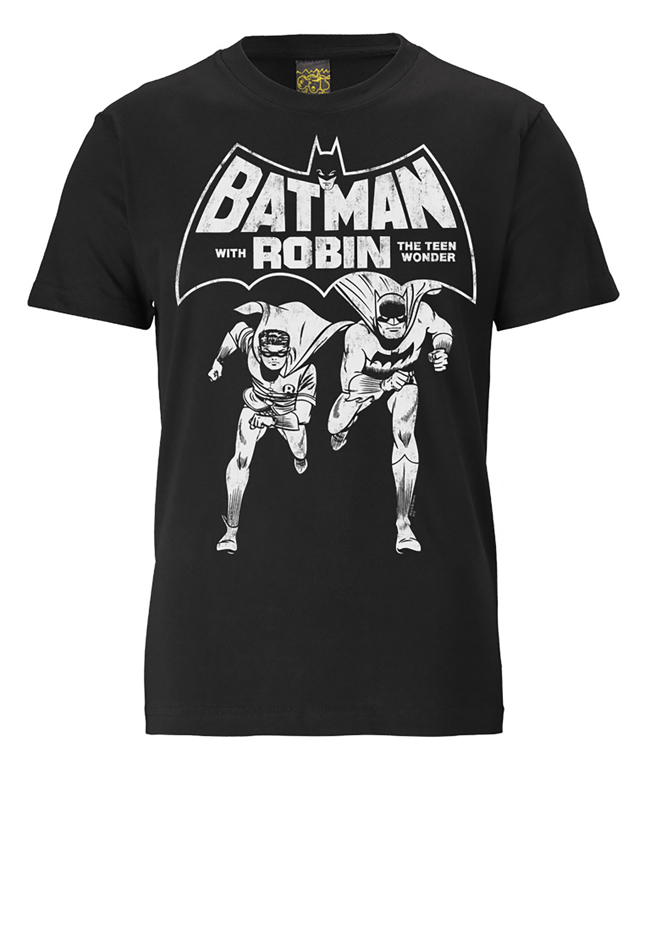 LOGOSHIRT Shirt 'Batman & Robin - Teen Wonder' in Black: front