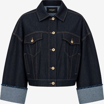 Twinset Übergangsjacke 'Denim Jacket with Contrasting Cuffs' in Blau: Vorderseite