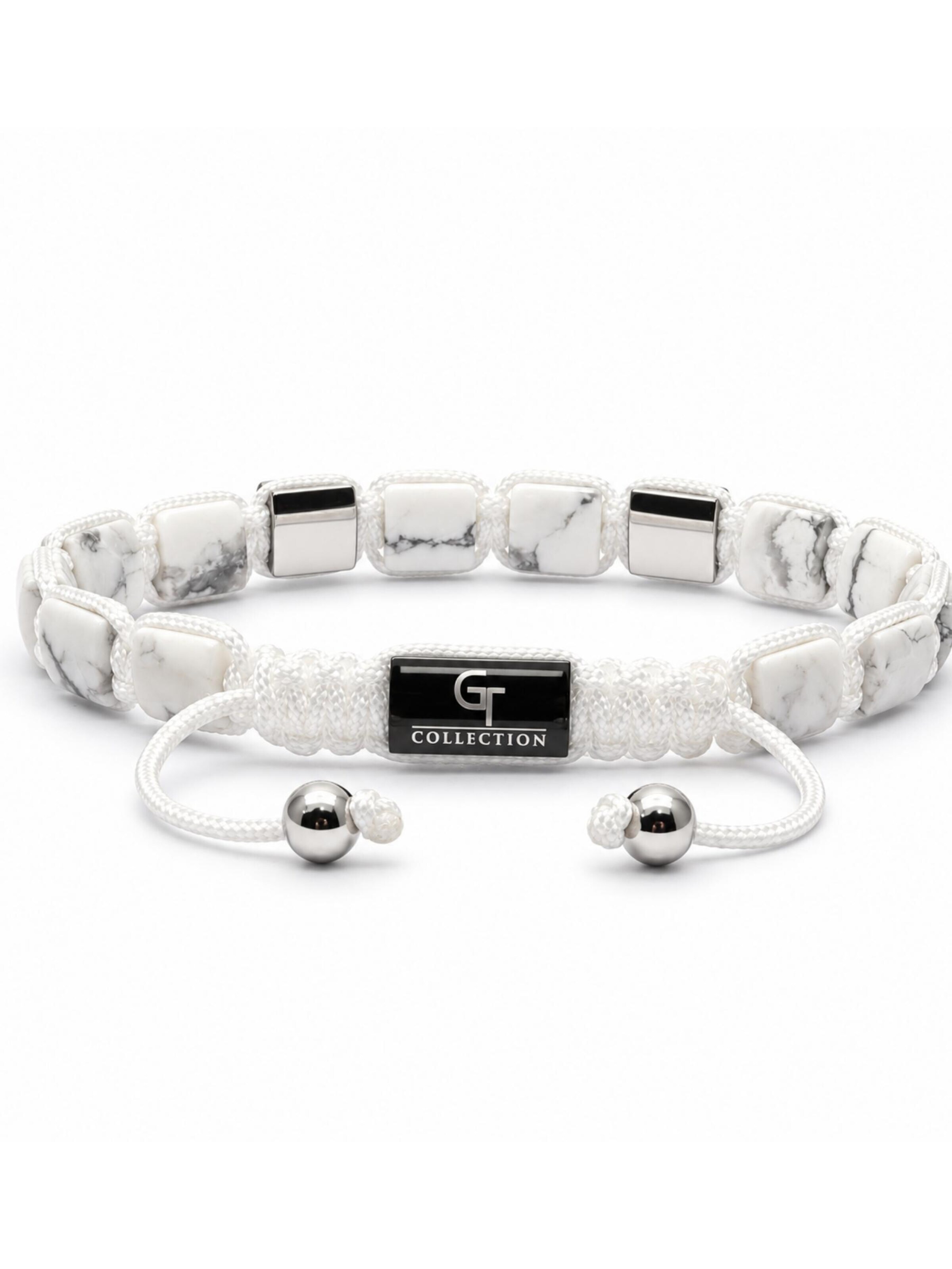 GT Collection Bransoletka 'Flat-Bead' w kolorze biały
