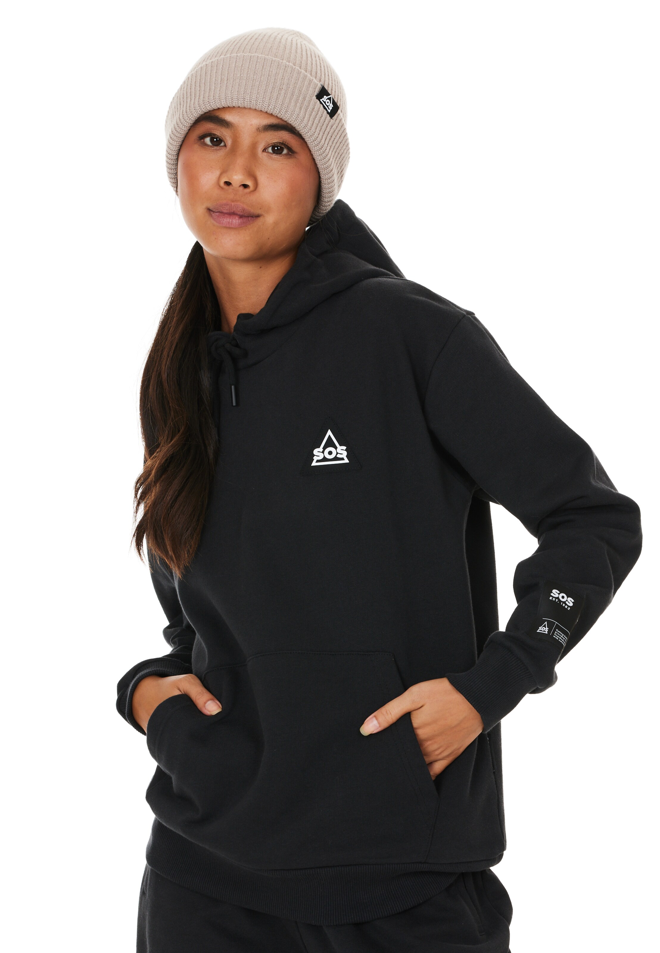 SOS Sweatshirt 'Haines' in Black: front