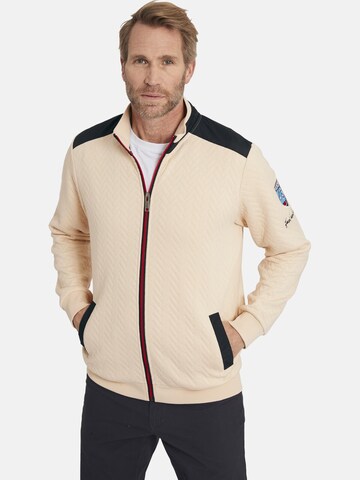 Jan Vanderstorm Sweatvest in Beige: voorkant