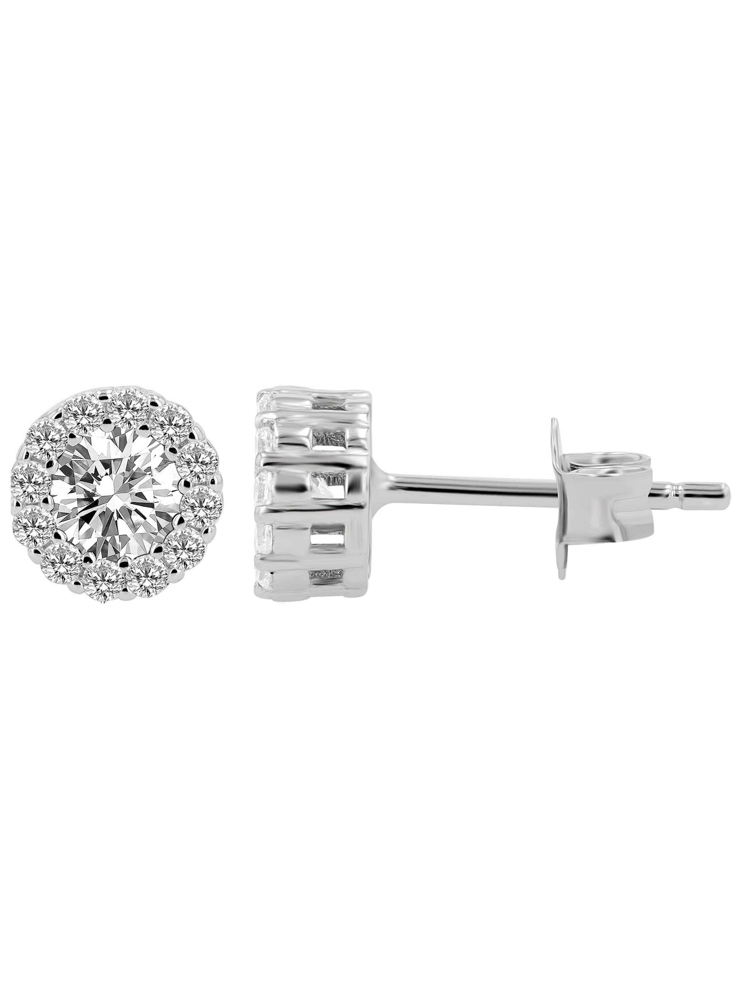 Akzent Jewelry Set '"Thais" aus 925 Sterlingsilber mit Zirkonia, rhodiniert,' in Silver