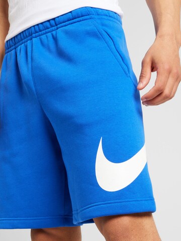 Nike Sportswear - Regular Calças 'Club' em azul