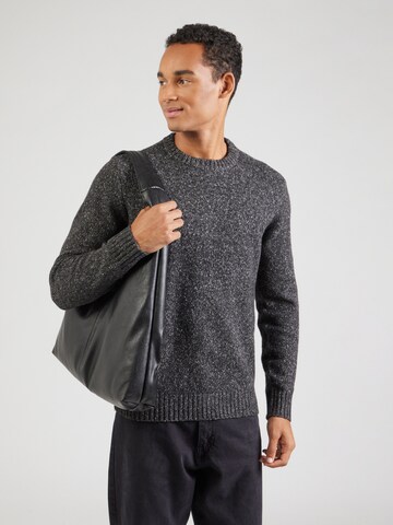INDICODE JEANS Tröja 'Gro' i svart: framsida