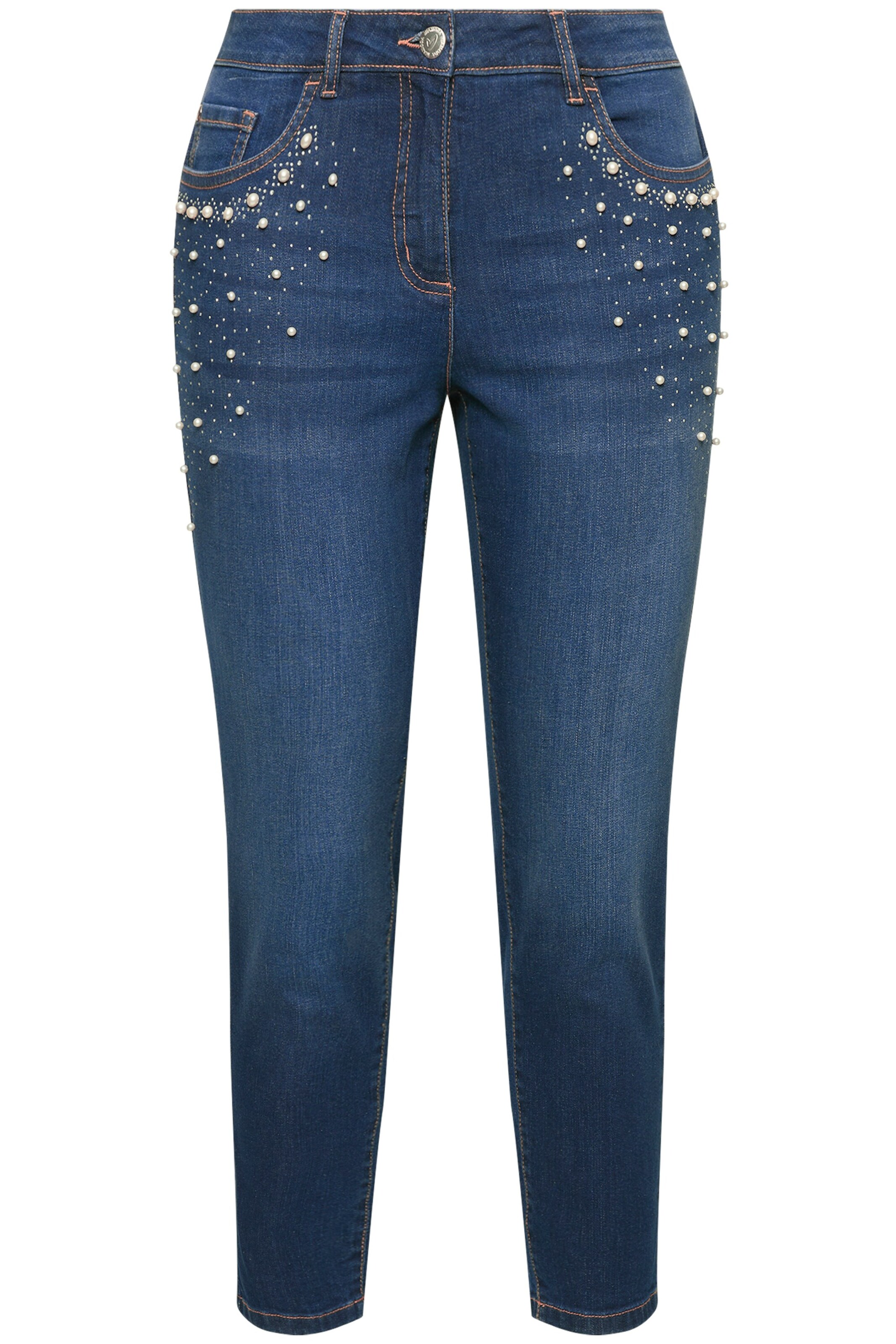 MIAMODA Skinny Jeans in Blauw: voorkant