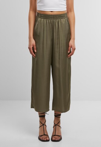 Urban Classics Wide Leg Hose in Grün: Vorderseite