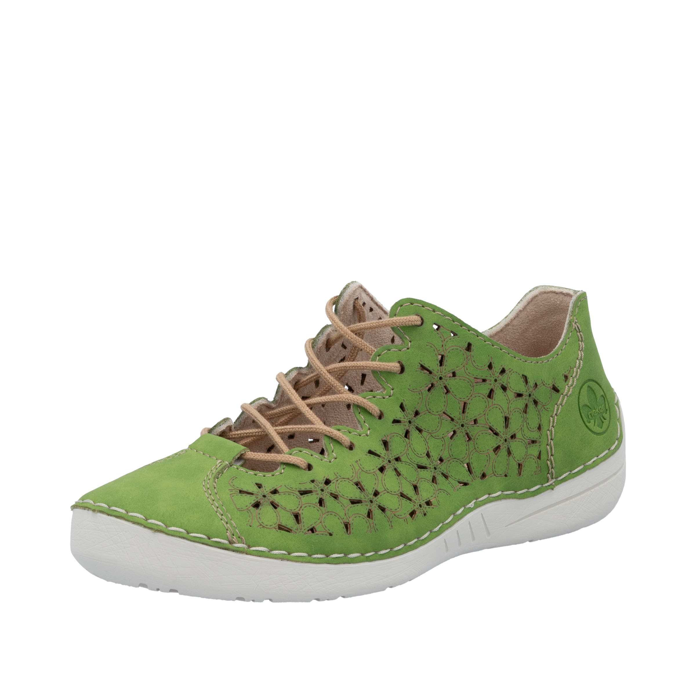 Chaussure à lacets Rieker en vert : devant