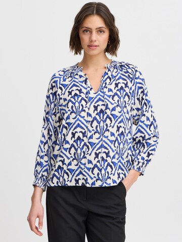 Camicia da donna di ICHI in blu: frontale