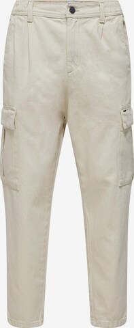 Pantalon cargo 'DEW' Only & Sons en beige : devant