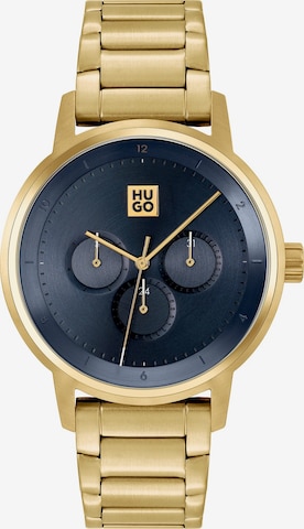 HUGO Analogové hodinky – zlatá: přední strana