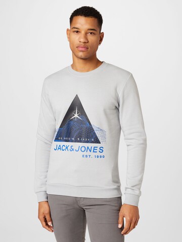 JACK & JONES Sweatshirt 'MAPPING' in Grau: predná strana