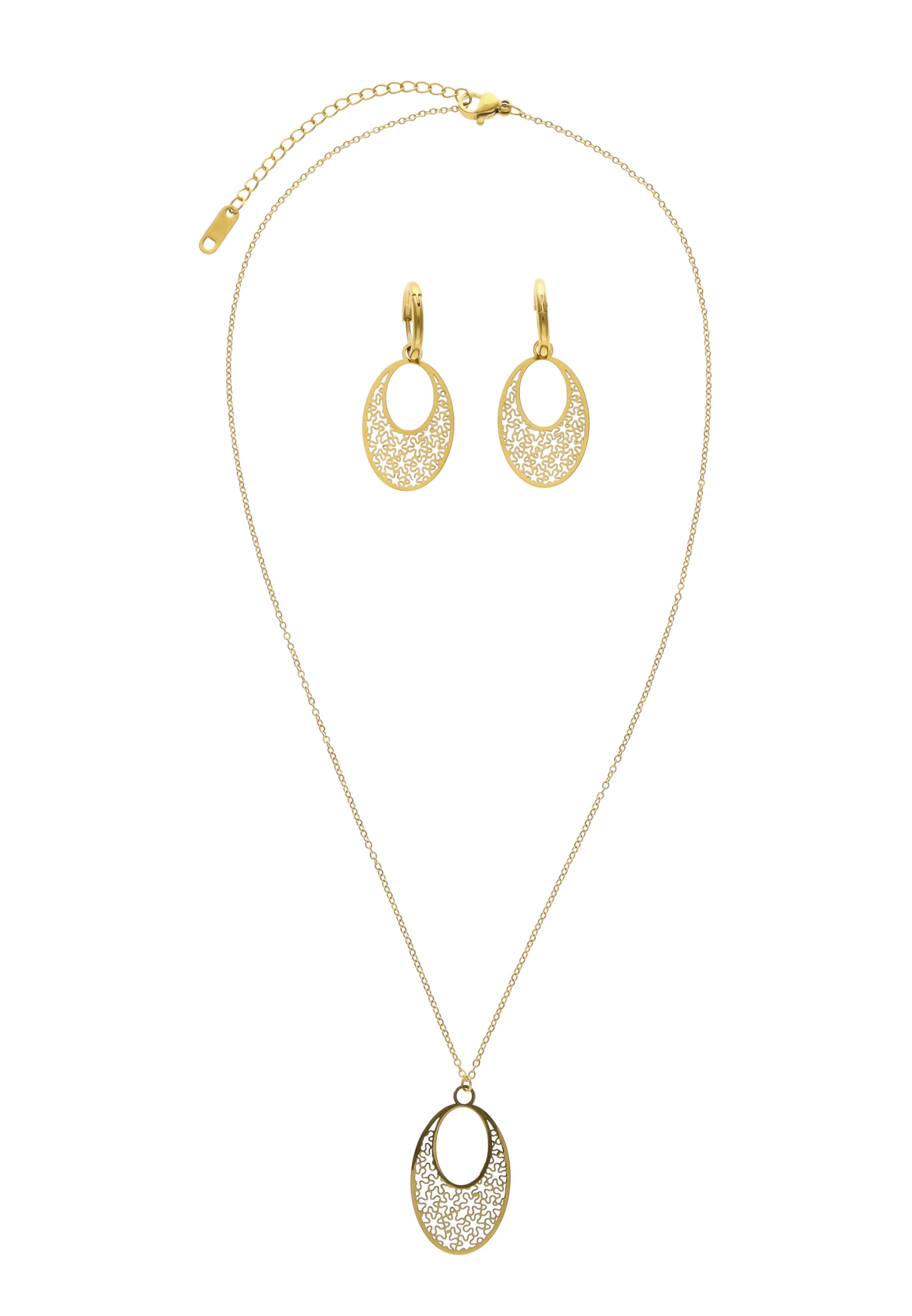IZIA - Conjunto de joyería en oro: frente