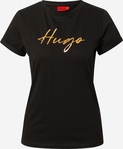 HUGO Majica | zlata / črna barva, Prikaz izdelka