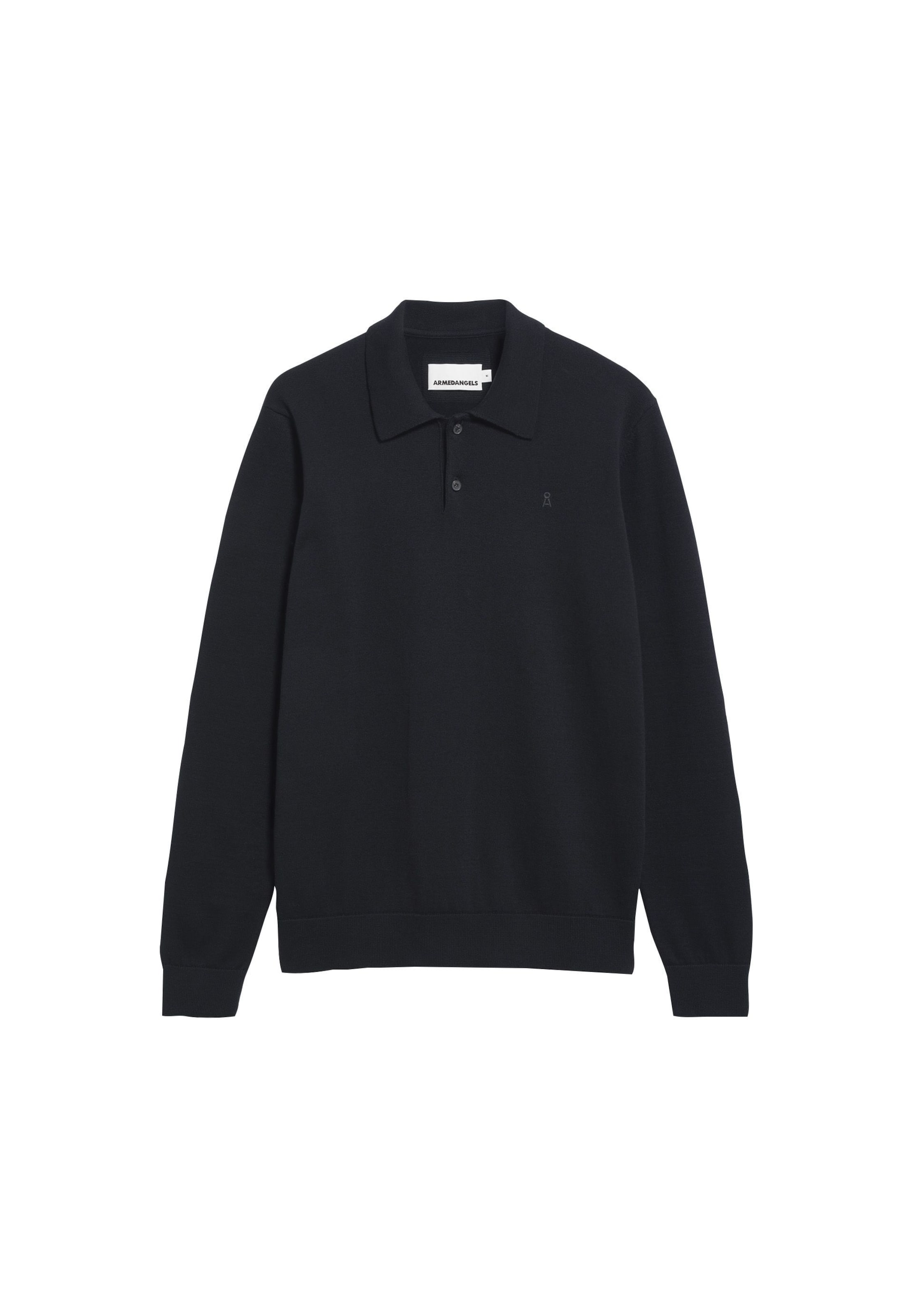 ARMEDANGELS KNIT POLO in Schwarz: Vorderseite