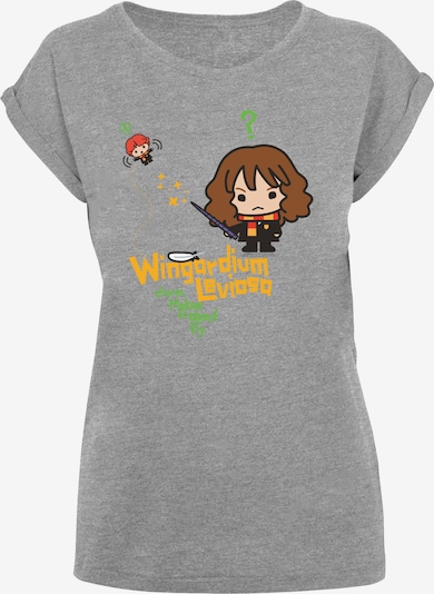 F4NT4STIC T-shirt 'Harry Potter Hermione Granger Wingardium Leviosa' en marron / gris chiné / orange / blanc cassé, Vue avec produit