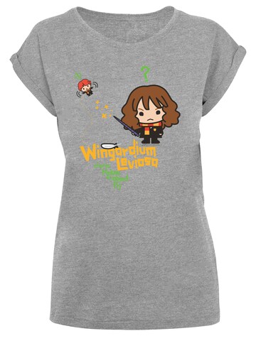 Maglietta 'Harry Potter Hermione Granger Wingardium Leviosa' di F4NT4STIC in grigio: frontale