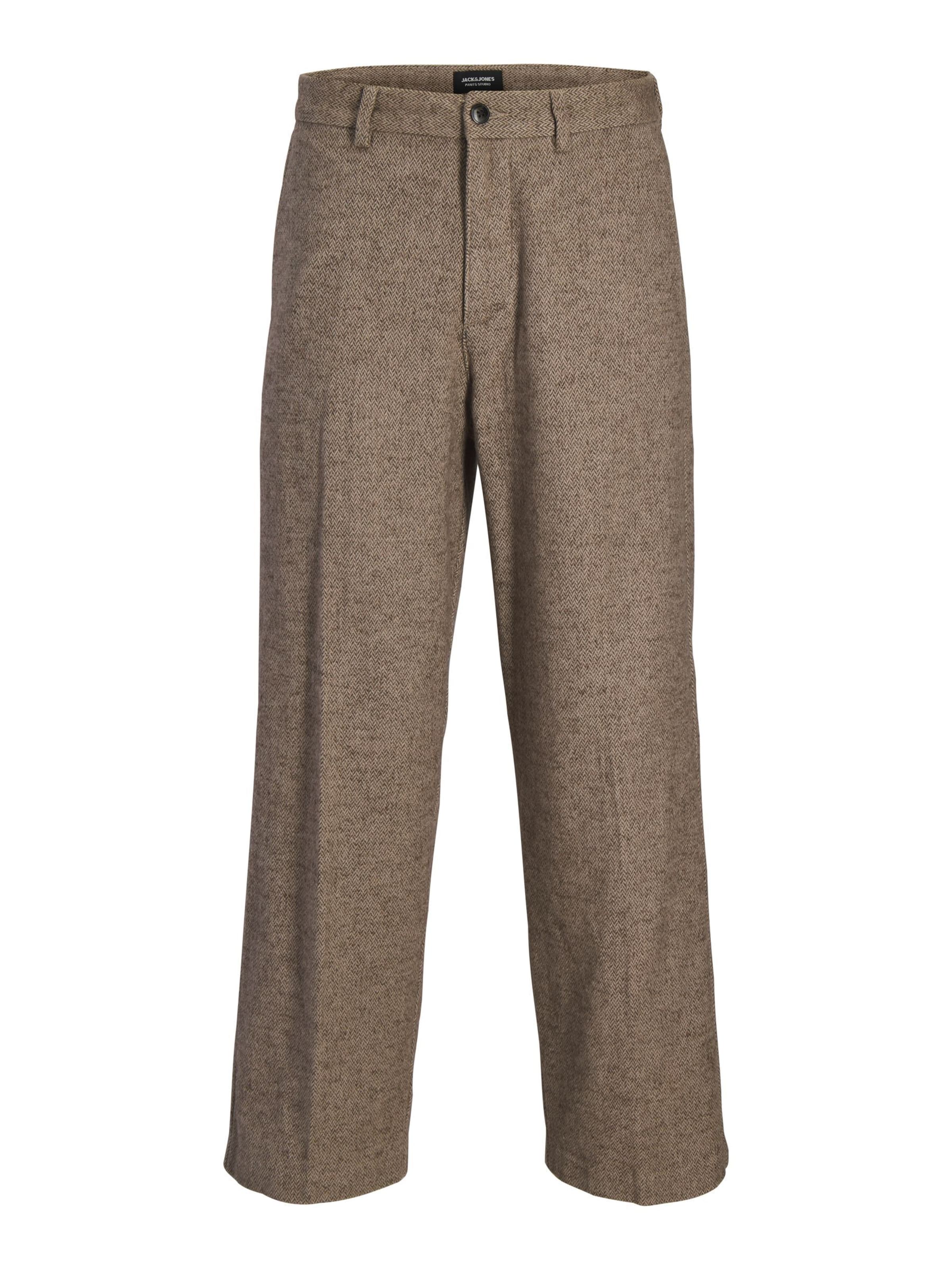 JACK & JONES regular Bukser med fals i brun: forside