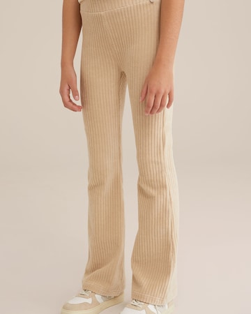 WE Fashion Flared Leggings in Beige: Vorderseite