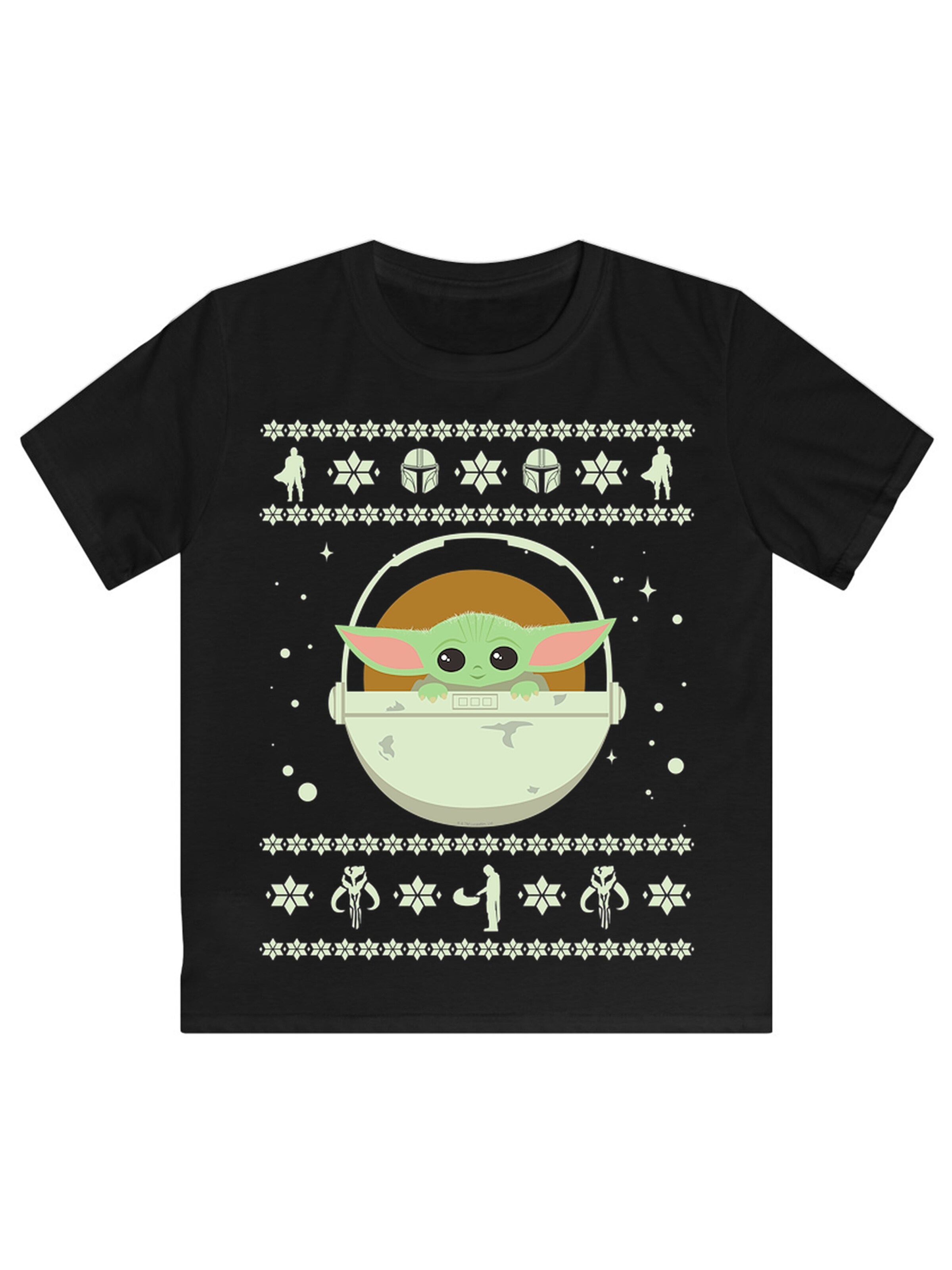 Kinder Teens (Gr. 140-176) F4NT4STIC T-Shirt 'The Mandalorian Baby Yoda Weihnachten' in Schwarz - FN12740 Kinder Teens (Gr. 140-176) F4NT4STIC T-Shirt 'The Mandalorian Baby Yoda Weihnachten' in Schwarz - FN12740