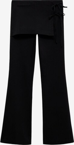MANGO Rozkloszowany krój Spodnie w kolorze czarny: przód