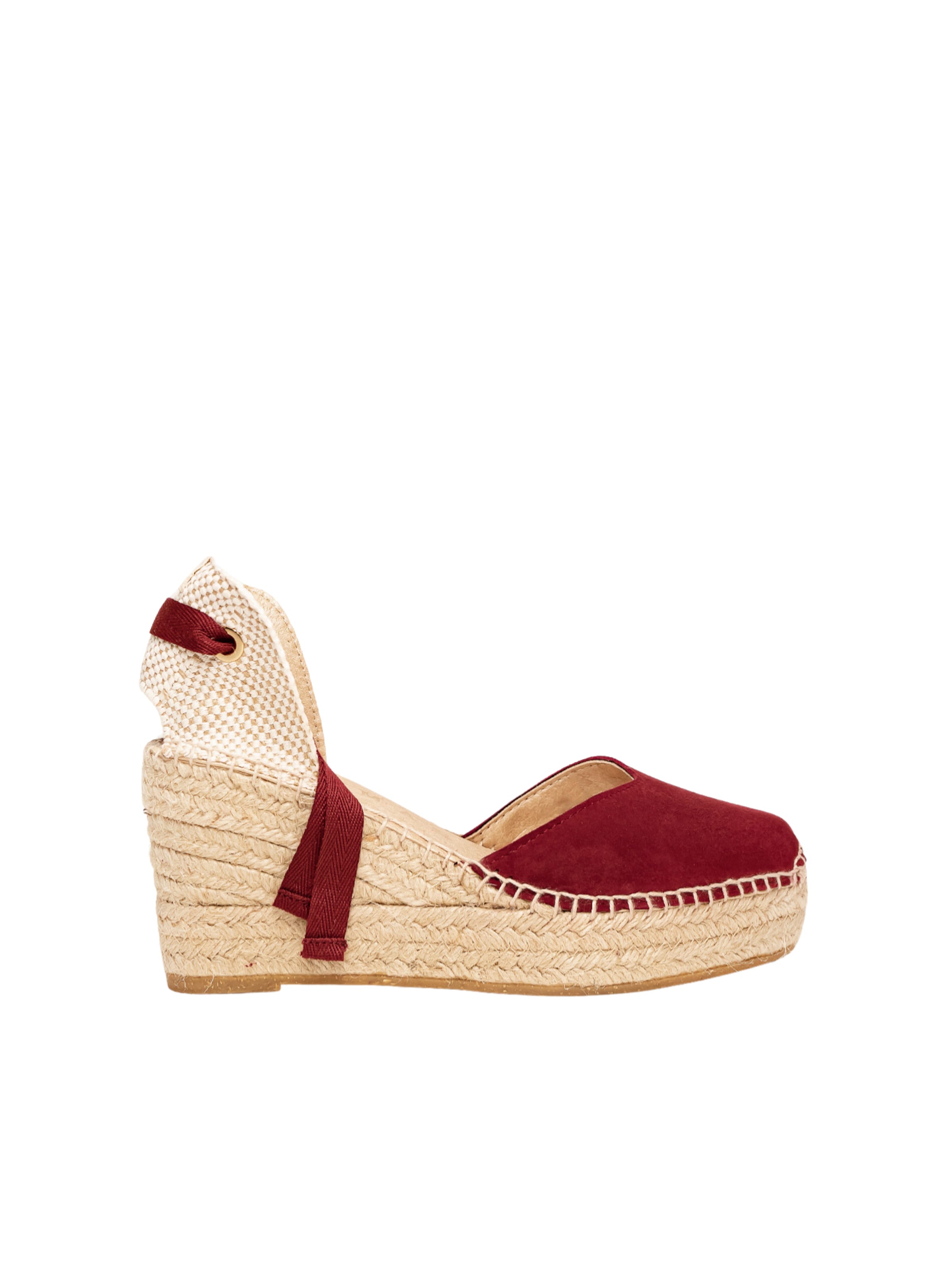 Alhamas - Sandália 'Alpargata Cuña 8 cm' em vermelho: frente