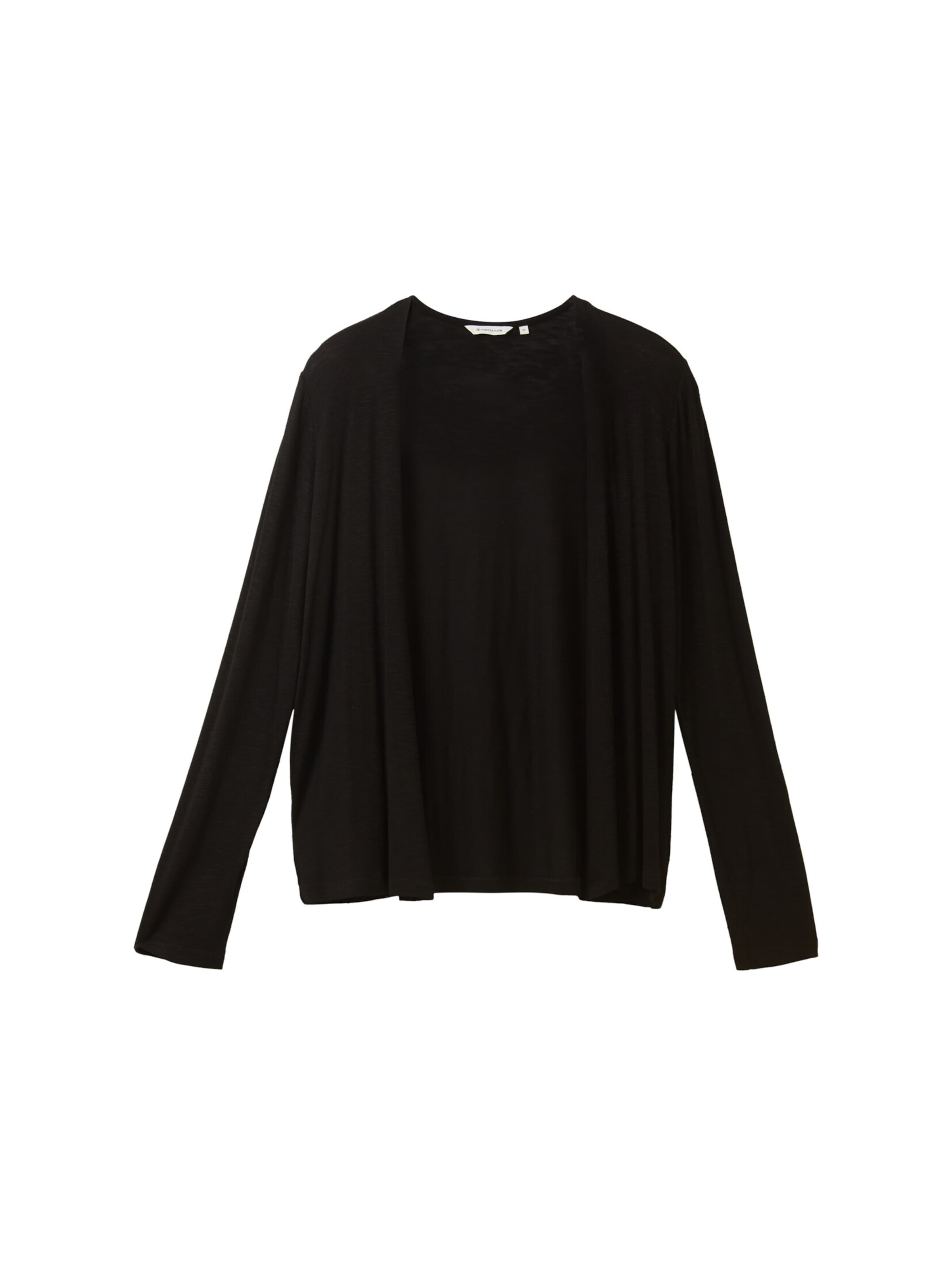 TOM TAILOR Knit cardigan in Black: front