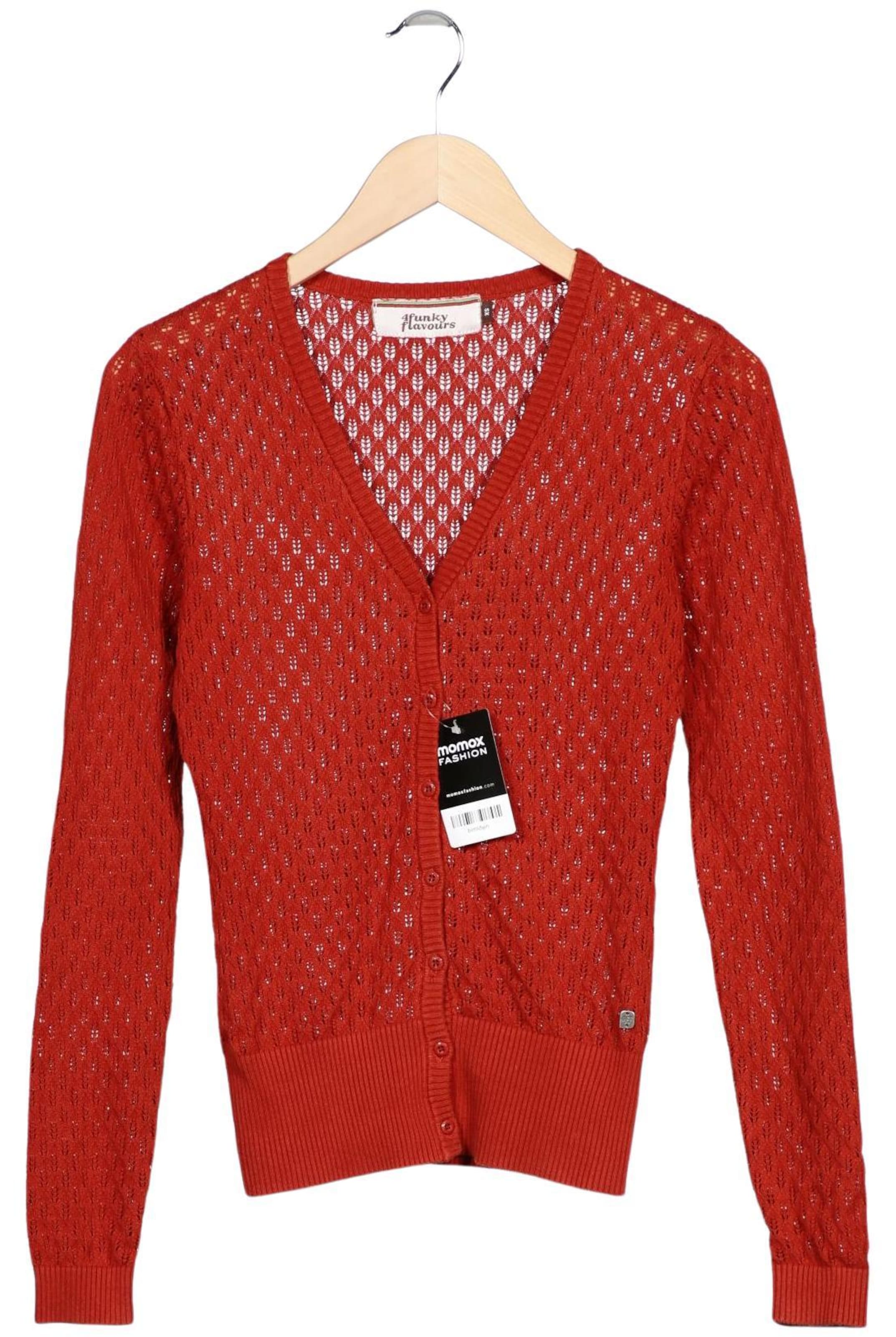 4funkyflavours Strickjacke XS in Rot: Vorderseite