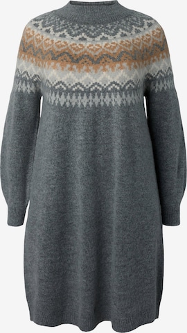 Zizzi Knitted dress 'BEA' in Grey: front