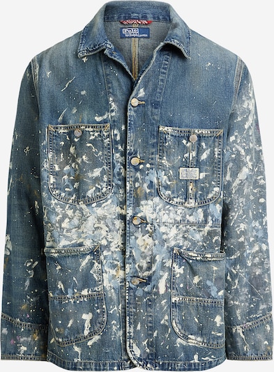 Demisezoninė striukė iš Polo Ralph Lauren, spalva – melsvai pilka / tamsiai (džinso) mėlyna / balta, Prekių apžvalga