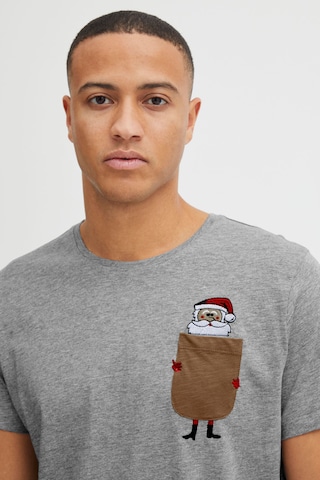 BLEND T-Shirt 'Christmas' in Grau