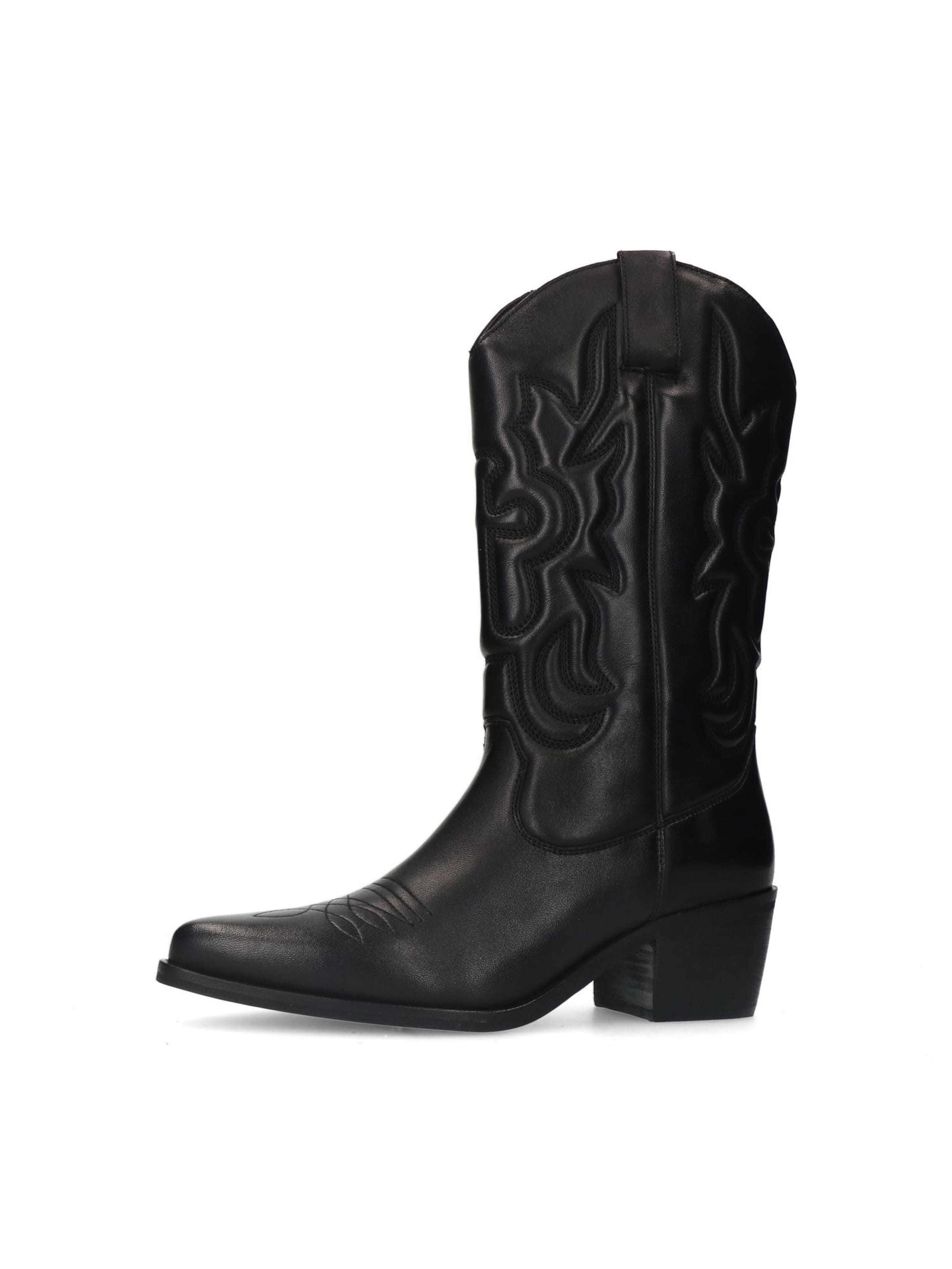 MANFIELD Cowboy Boots in Black: front