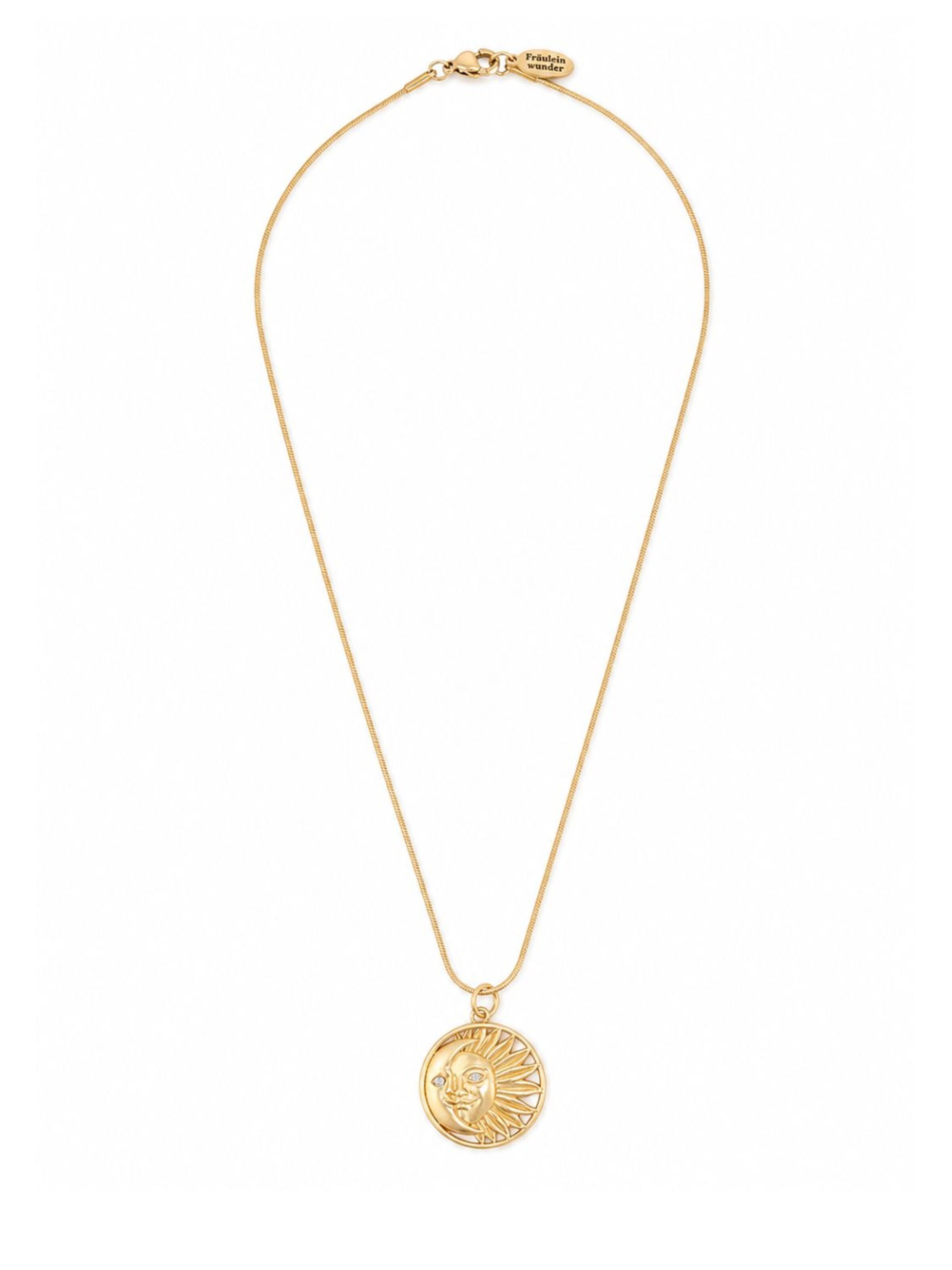 Fräulein Wunder Necklace 'Sonne und Mond' in Gold: front