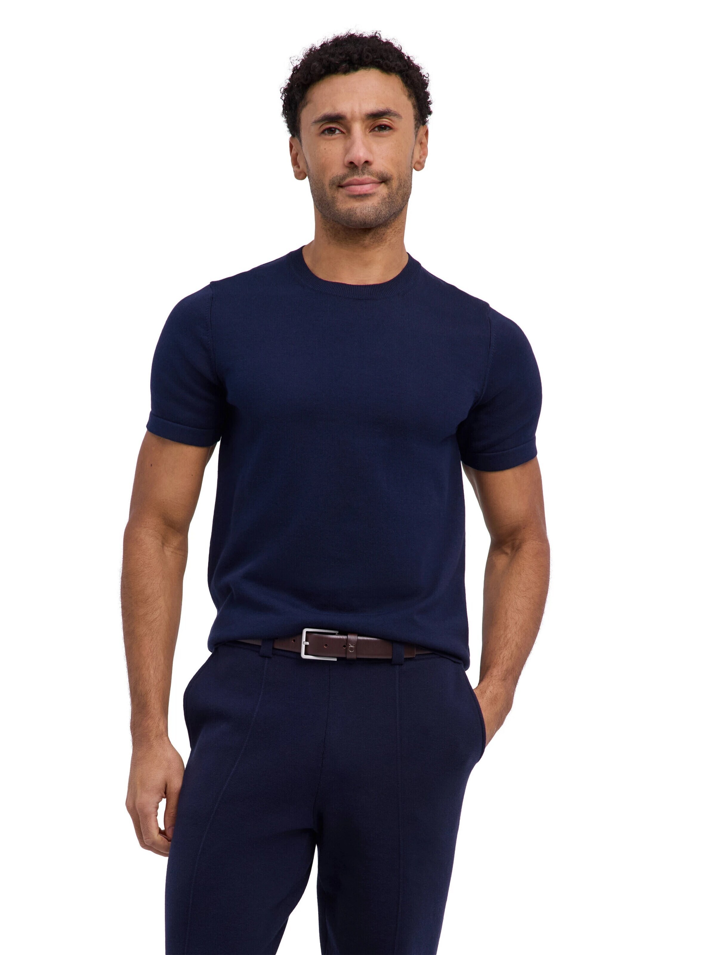FALKE Shirt 'Cotton Knit' in Blue: front